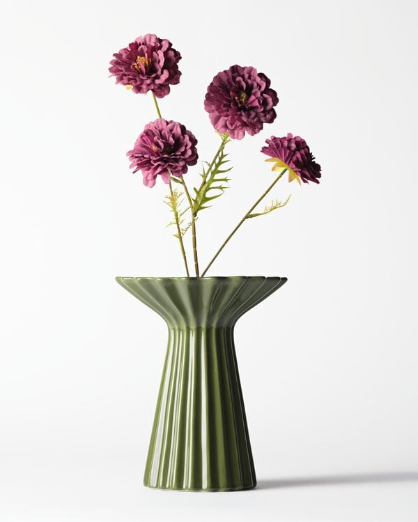vase ⌀20 x 24,5 cm Zwier c&eacute;ramique textur&eacute; vert - 13326283 - HEMA