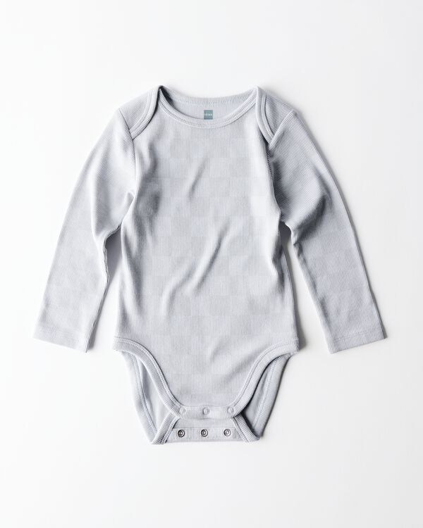 baby meegroeibody LENZING&trade; ECOVERO&trade; rib ruiten lichtgrijs lichtgrijs - 33309560LIGHTGREY - HEMA