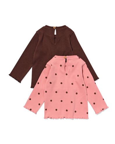 t-shirts b&eacute;b&eacute; c&ocirc;tel&eacute;s pois - 2 pi&egrave;ces rose rose - 33016280PINK - HEMA