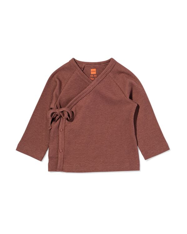baby T-shirt rib bruin bruin - 33458020BROWN - HEMA