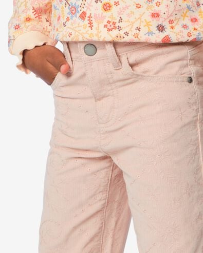 kinderbroek wijde fit corduroy bloemen roze roze - 30867607PINK - HEMA