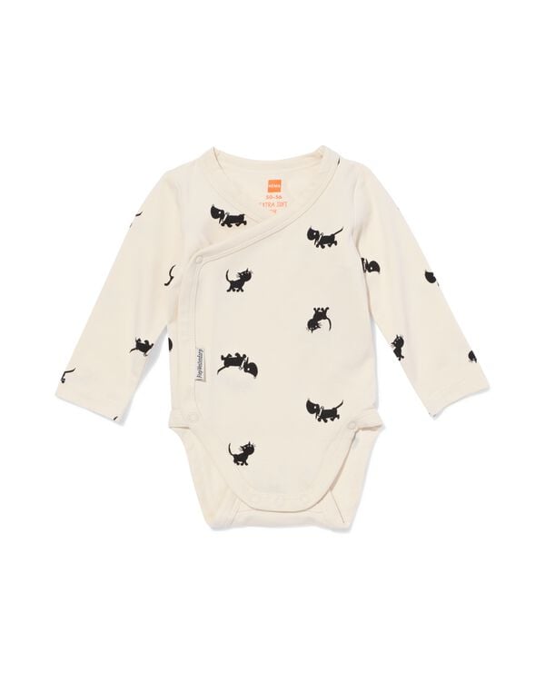 Takkie newborn meegroei overslag body  ecru ecru - 33442320ECRU - HEMA