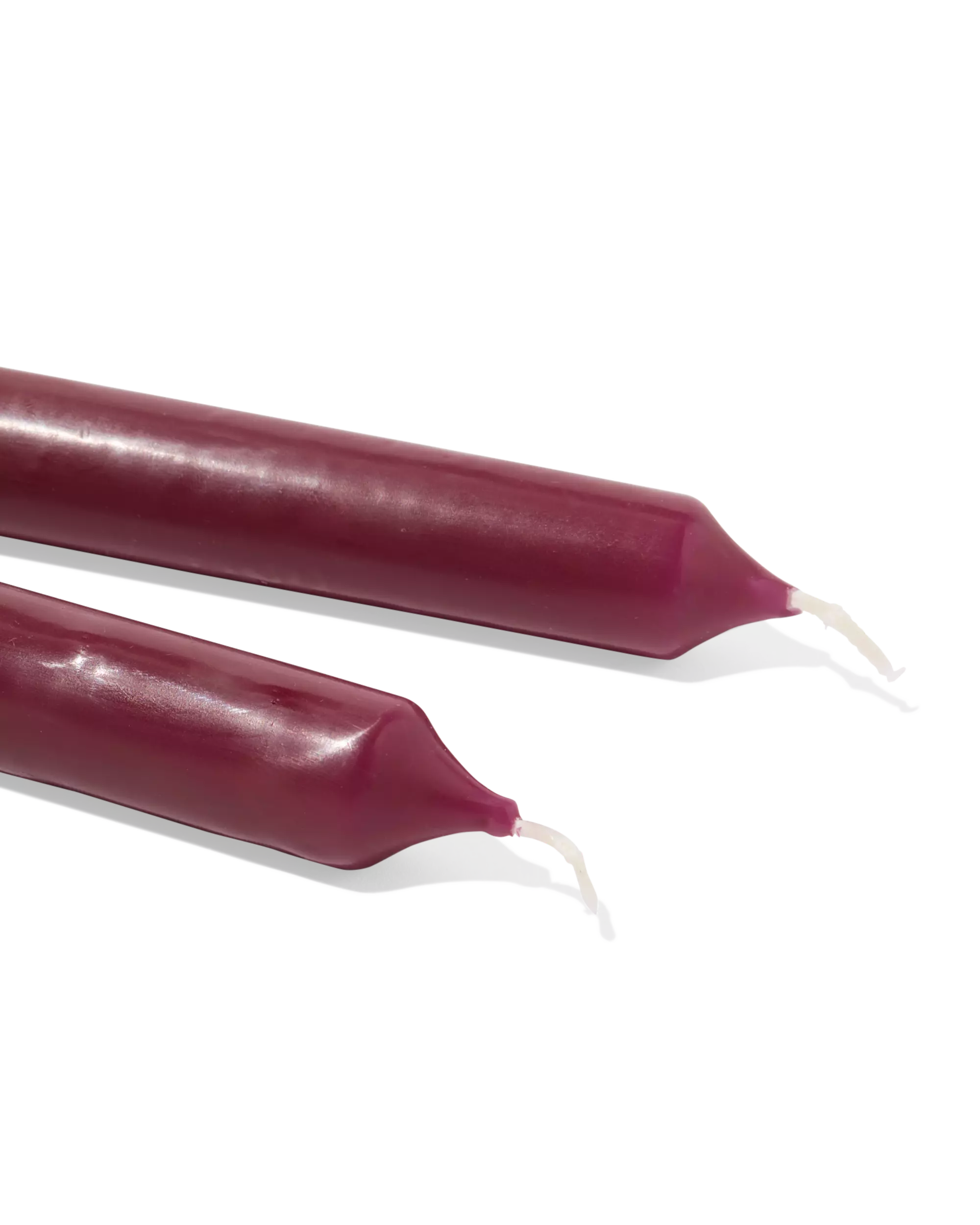 bougie d'intérieur longue Ø2,2x29cm aubergine - 12 pièces