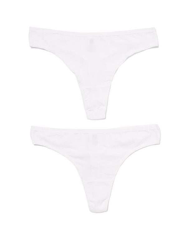 string femme en coton - lot de 2 blanc blanc - 19630904WHITE - HEMA