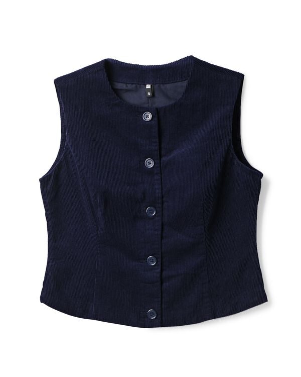 damesgilet Bodi rib donkerblauw donkerblauw - 36215230DARKBLUE - HEMA