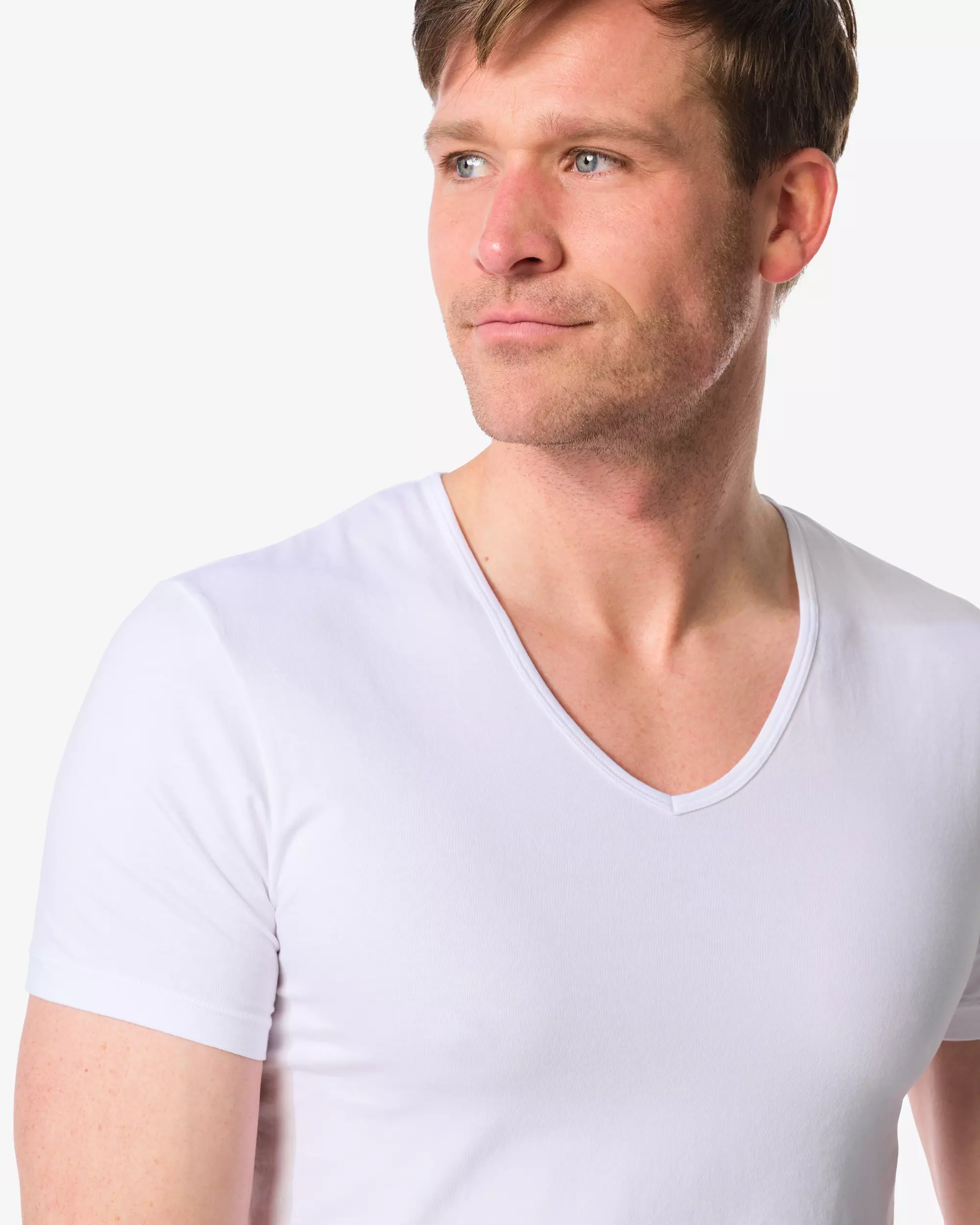 2er-Pack Herren-T-Shirts, Slim Fit, V-Ausschnitt, nahtlos