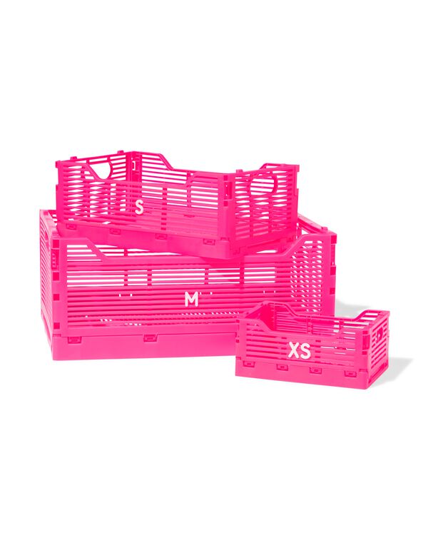 Buchstabentafel-Klappkiste, recycelt knallrosa knallrosa - 39800023BRIGHTPINK - HEMA
