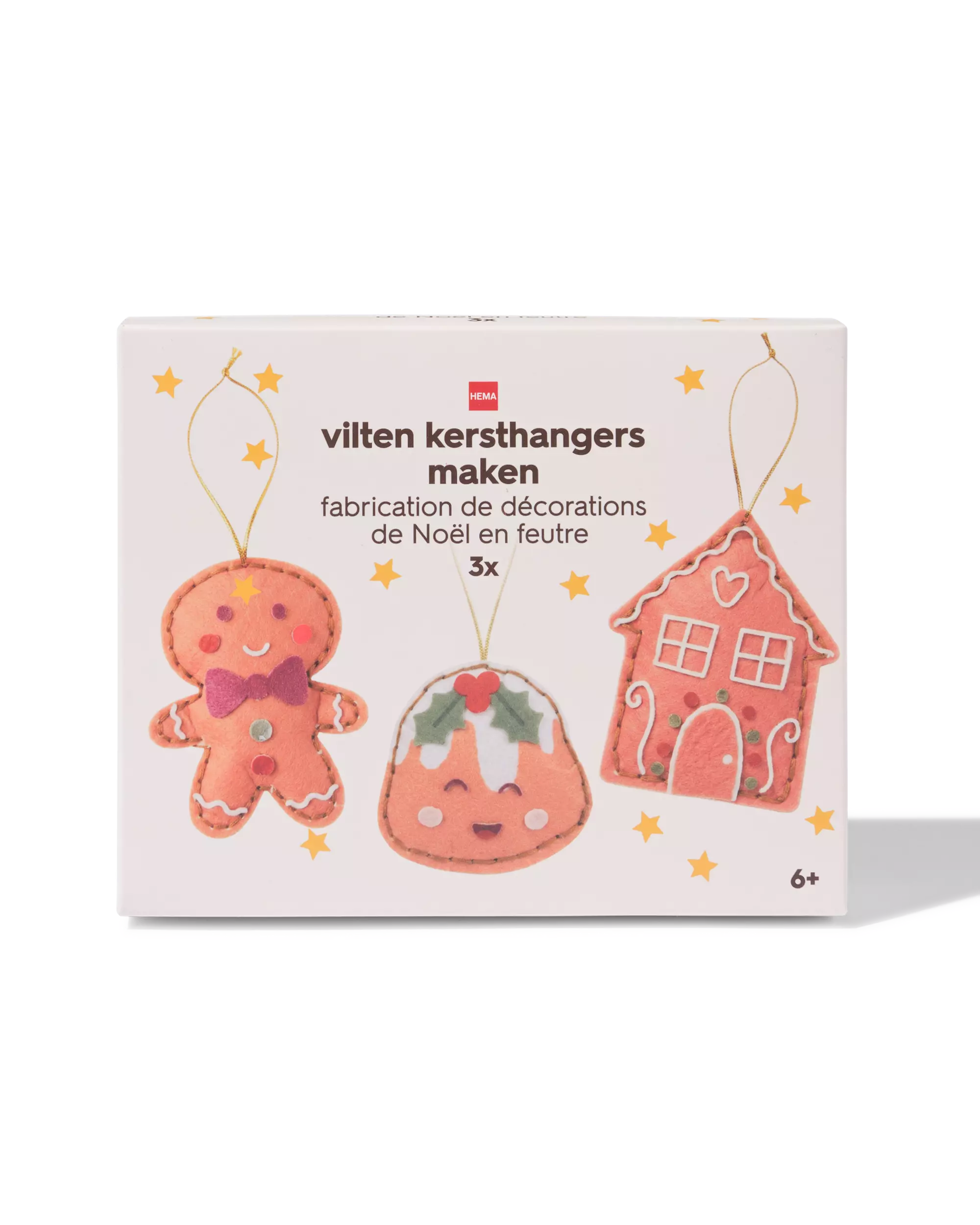 kit de bricolage pendentif bonhomme en pain d'épices - 3 pièces