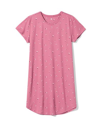 damesnachthemd brushed micro bloemen roze roze - 23401846PINK - HEMA