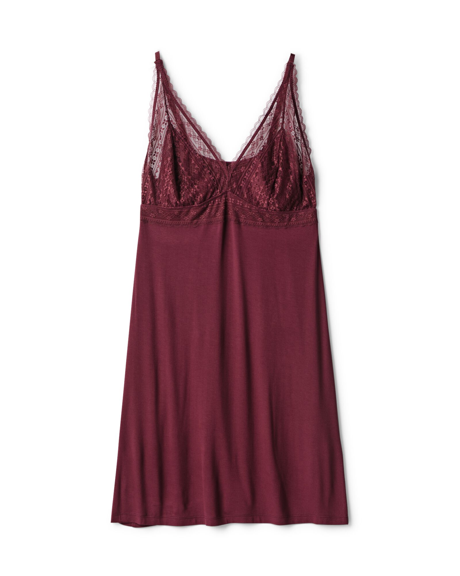 chemise de nuit femme viscose rouge fonc&eacute; rouge fonc&eacute; - 23400724DARKRED - HEMA