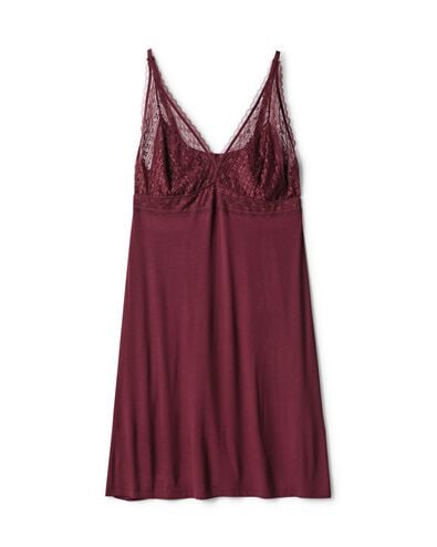 chemise de nuit femme viscose rouge fonc&eacute; rouge fonc&eacute; - 23400724DARKRED - HEMA