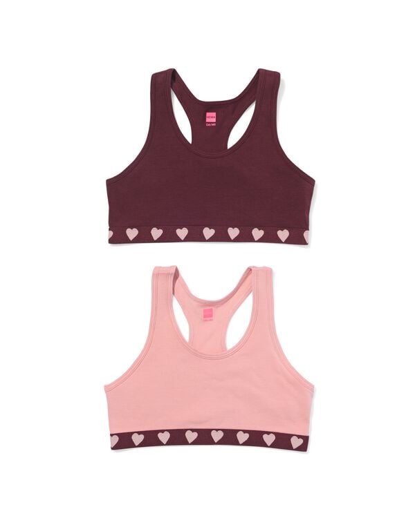 hauts enfant c&oelig;urs - Lot de 2 rouge fonc&eacute; rouge fonc&eacute; - 19303020DARKRED - HEMA