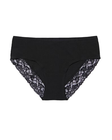 Damen-Hipster, Baumwolle, mit Spitze schwarz schwarz - 19642264BLACK - HEMA