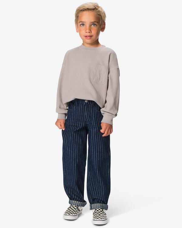 jean enfant coupe classique rayures bleu fonc&eacute; bleu fonc&eacute; - 30722335DARKBLUE - HEMA
