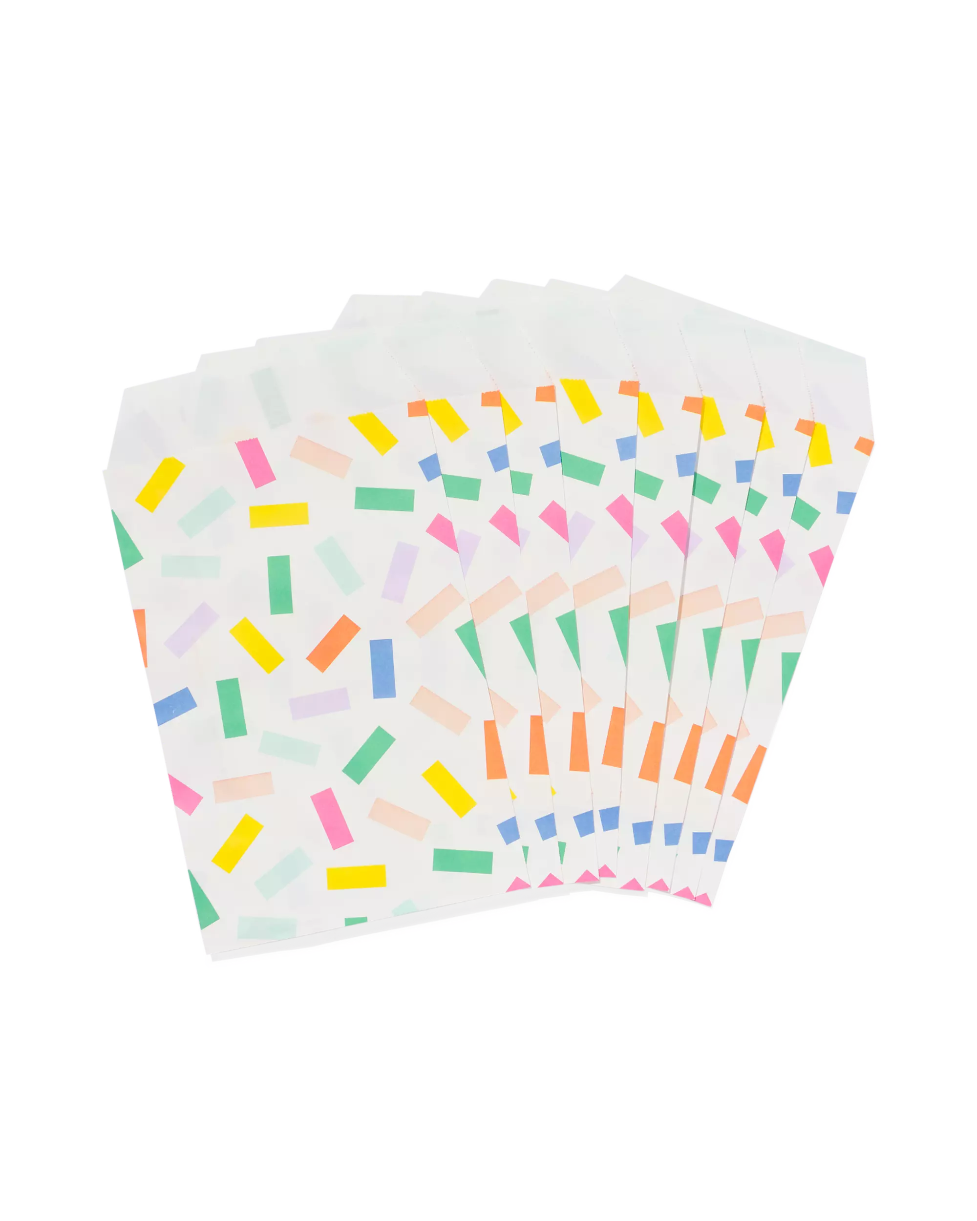 uitdeelzakjes papier gekleurde streepjes 8 stuks 