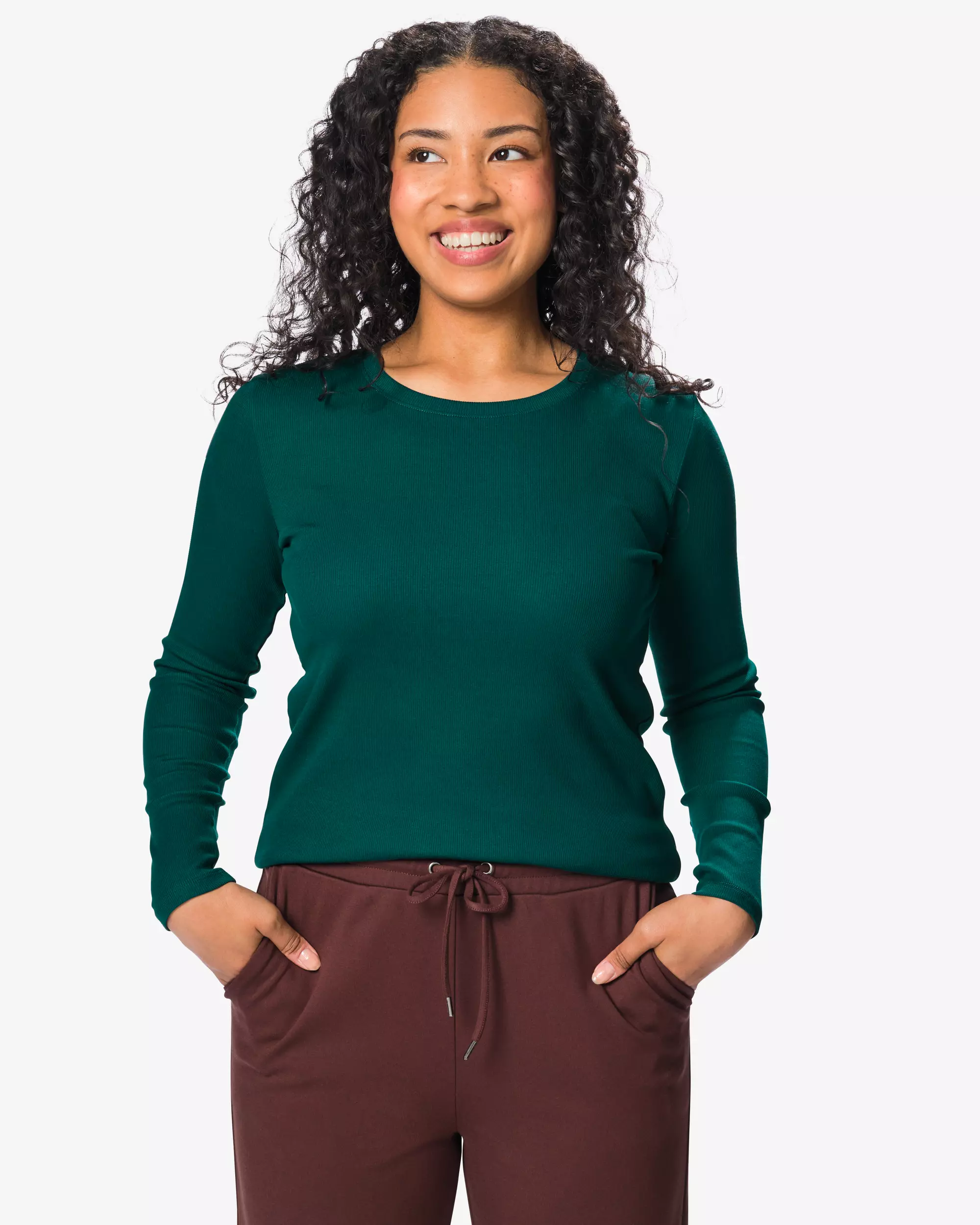 Damen-T-Shirt, gerippt, Baumwolle