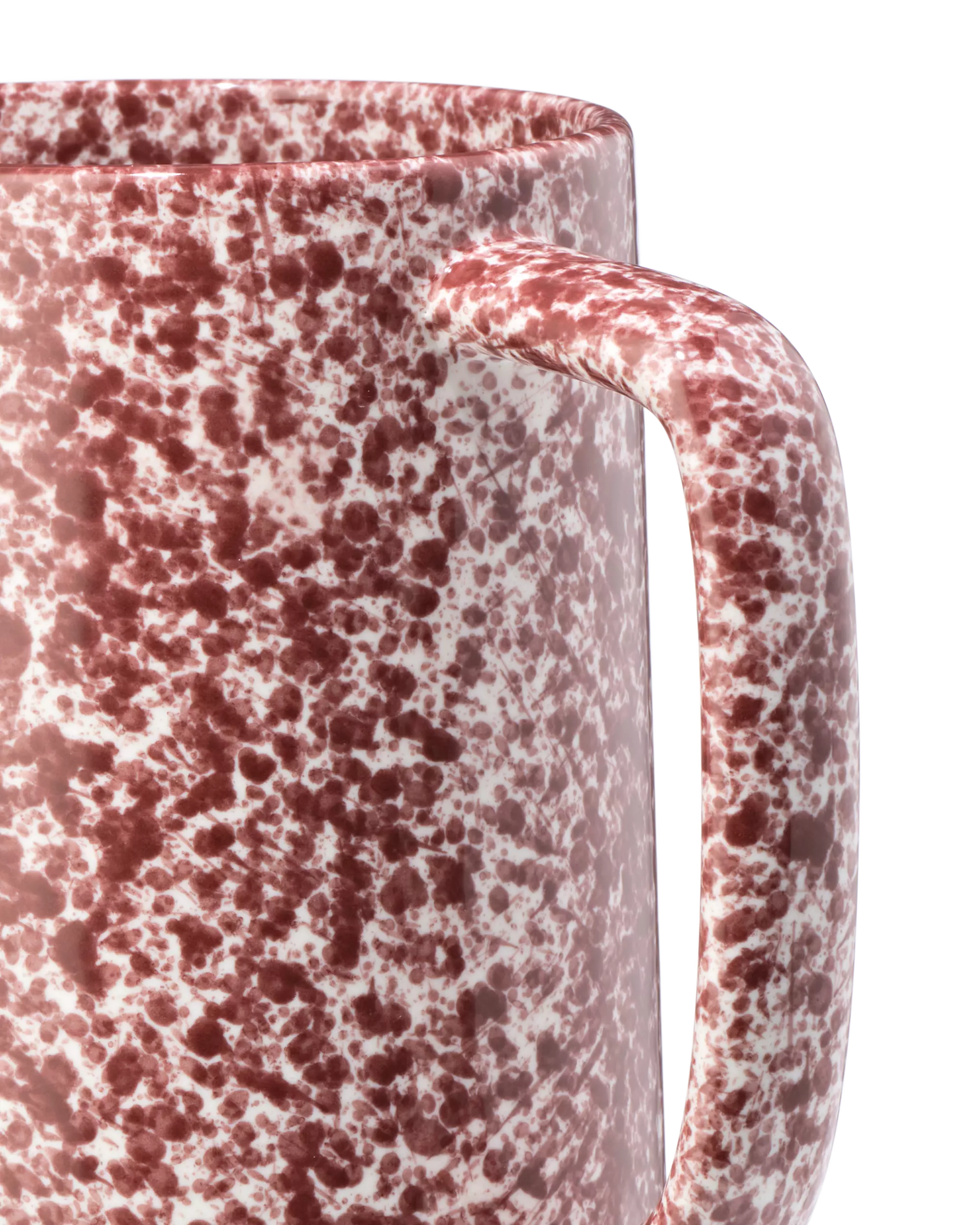 Karaffe 1,4 l, Steingut, gesprenkelt, rot