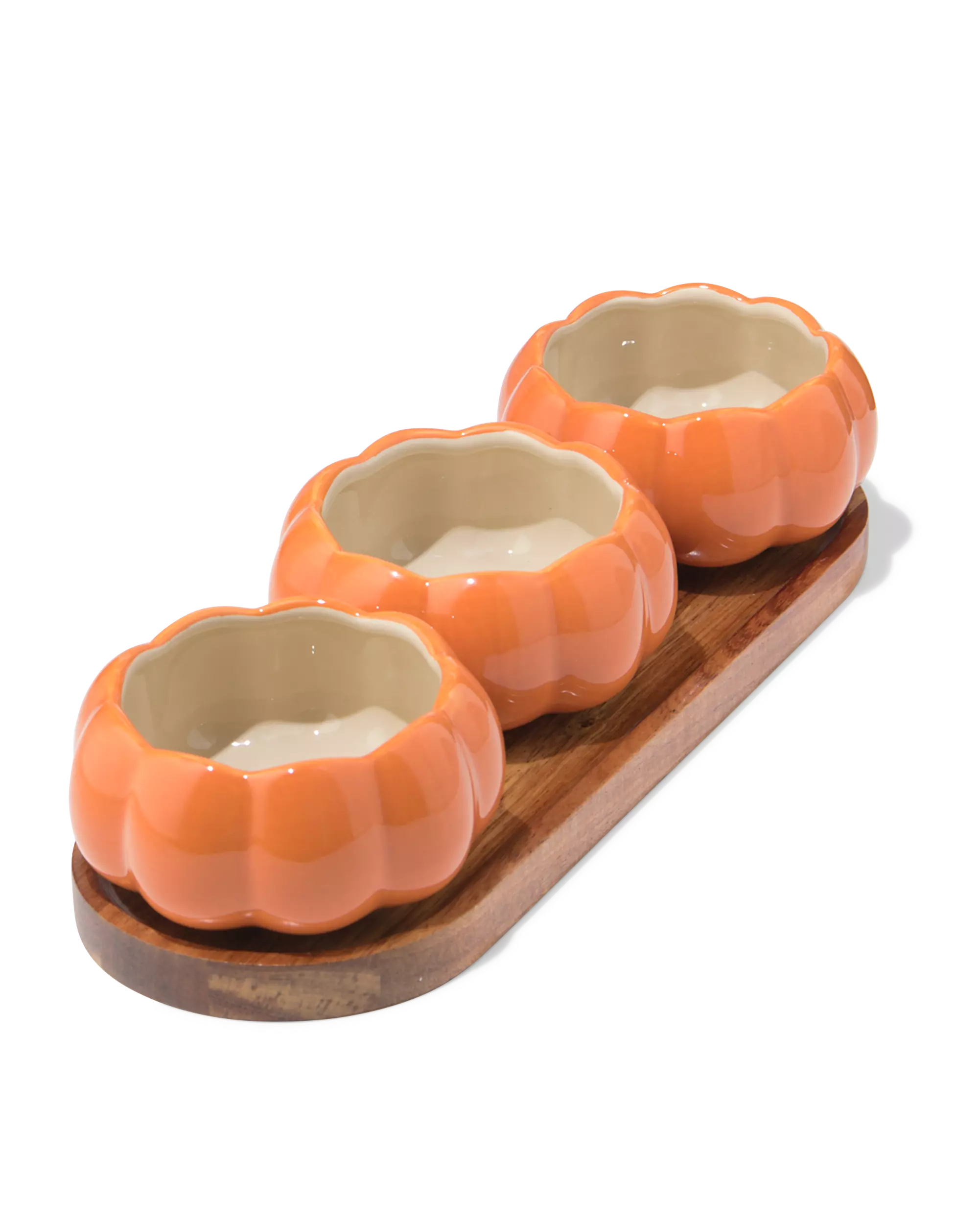 planche de service ⌀10x4,6cm avec petits bols citrouille