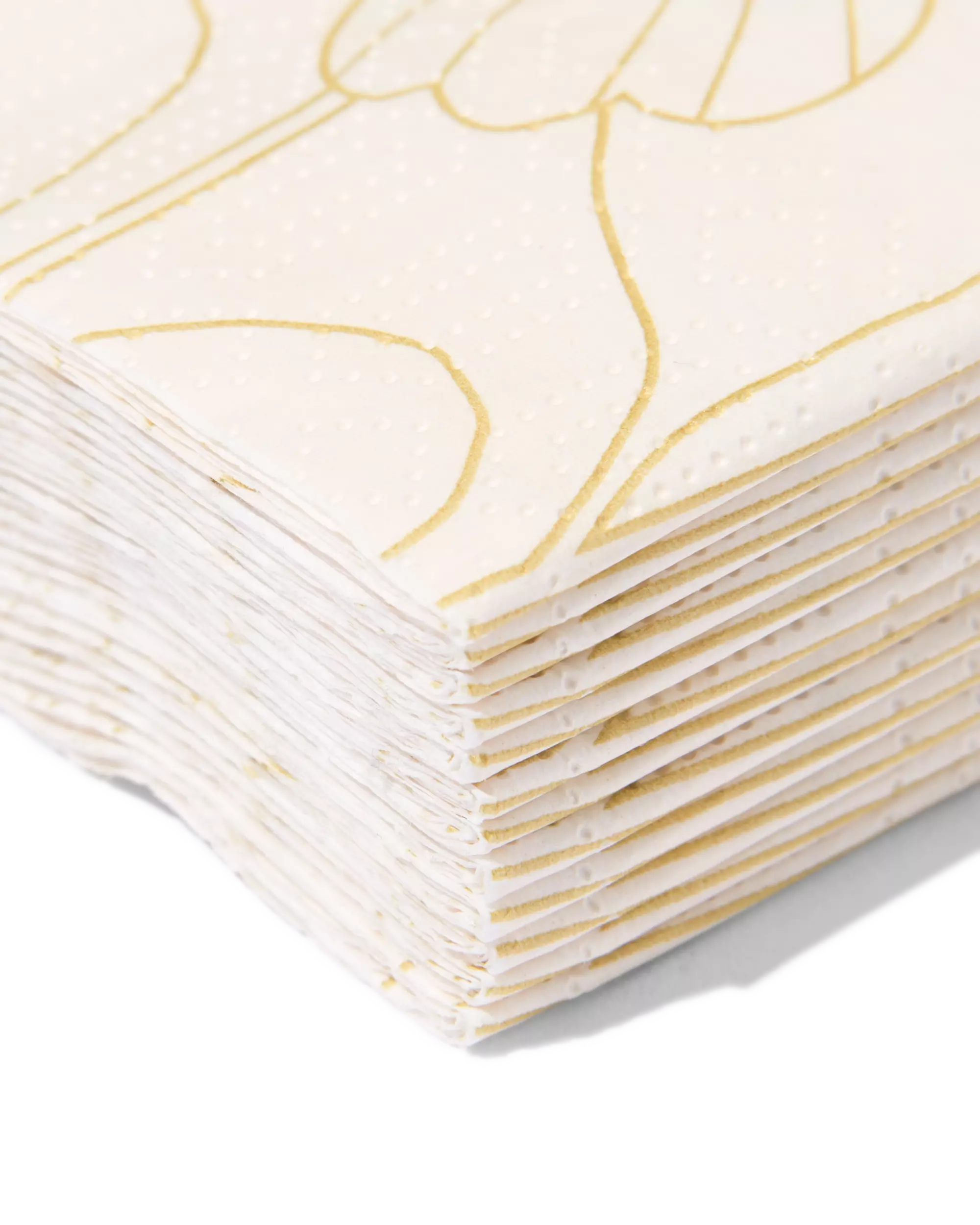 Servietten 33 × 18 cm, floral, Gold – 12 Stück