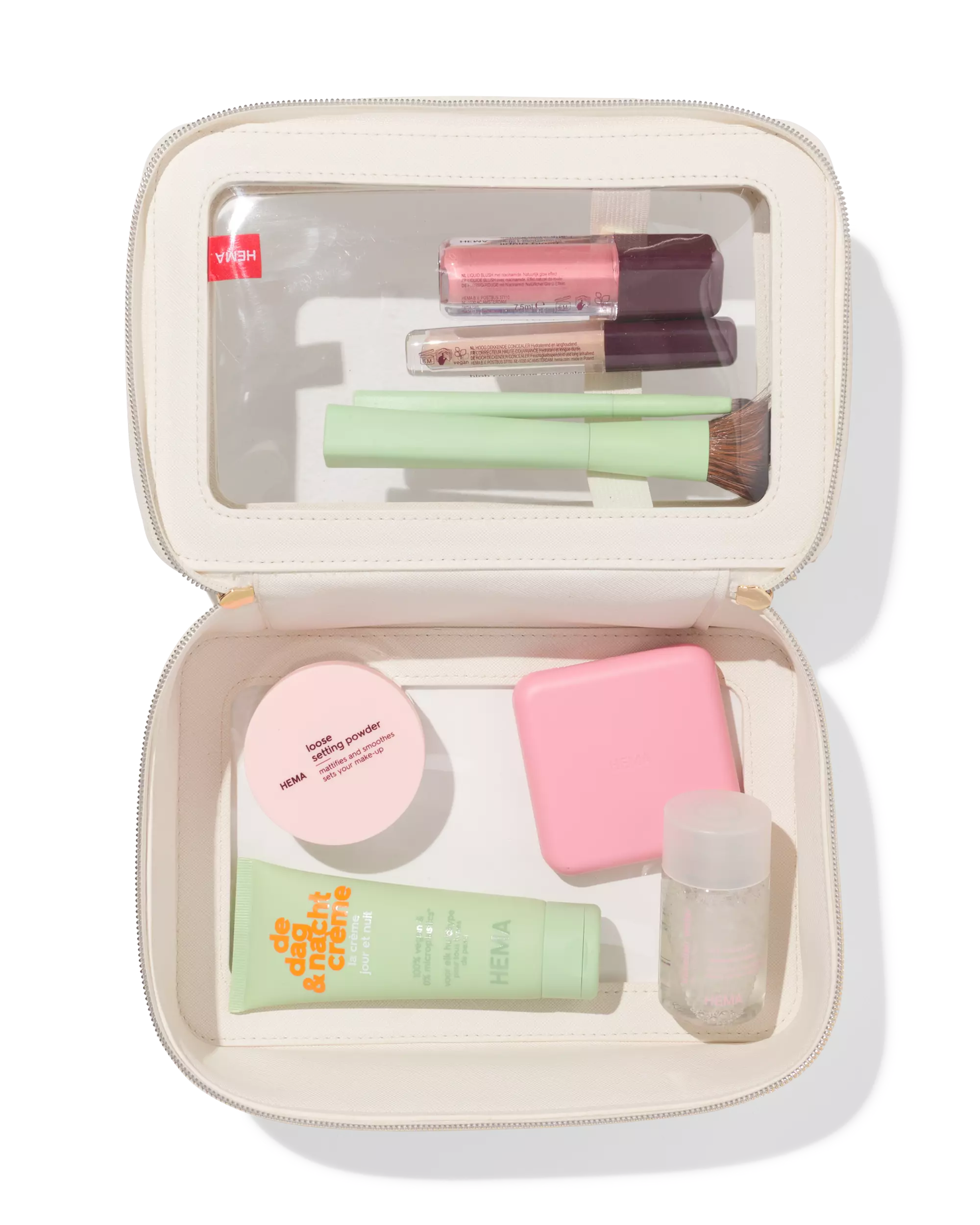 toilettas 23x15x9cm dubbellaags transparant