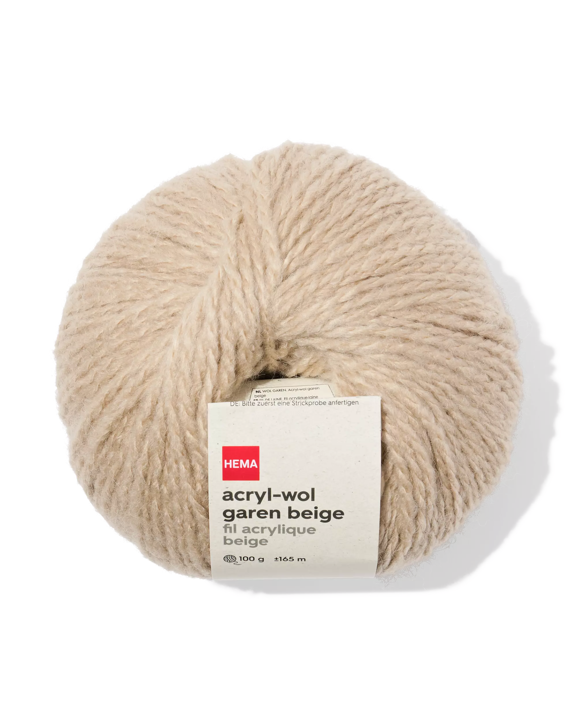 fil de laine acrylique 100 g 165 m beige