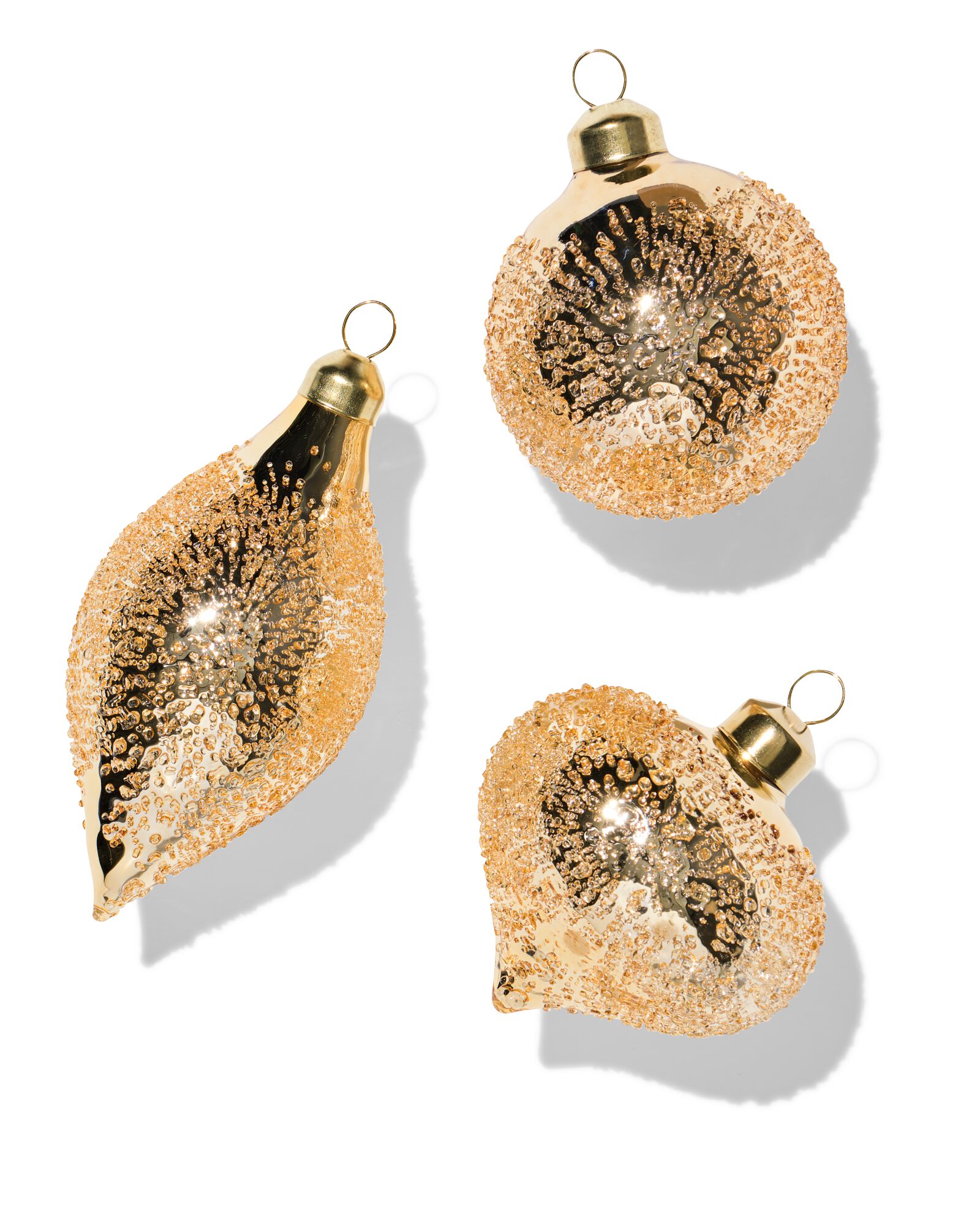 Christbaumkugeln, Glas, gold &ndash; 3 St&uuml;ck - 25100266 - HEMA