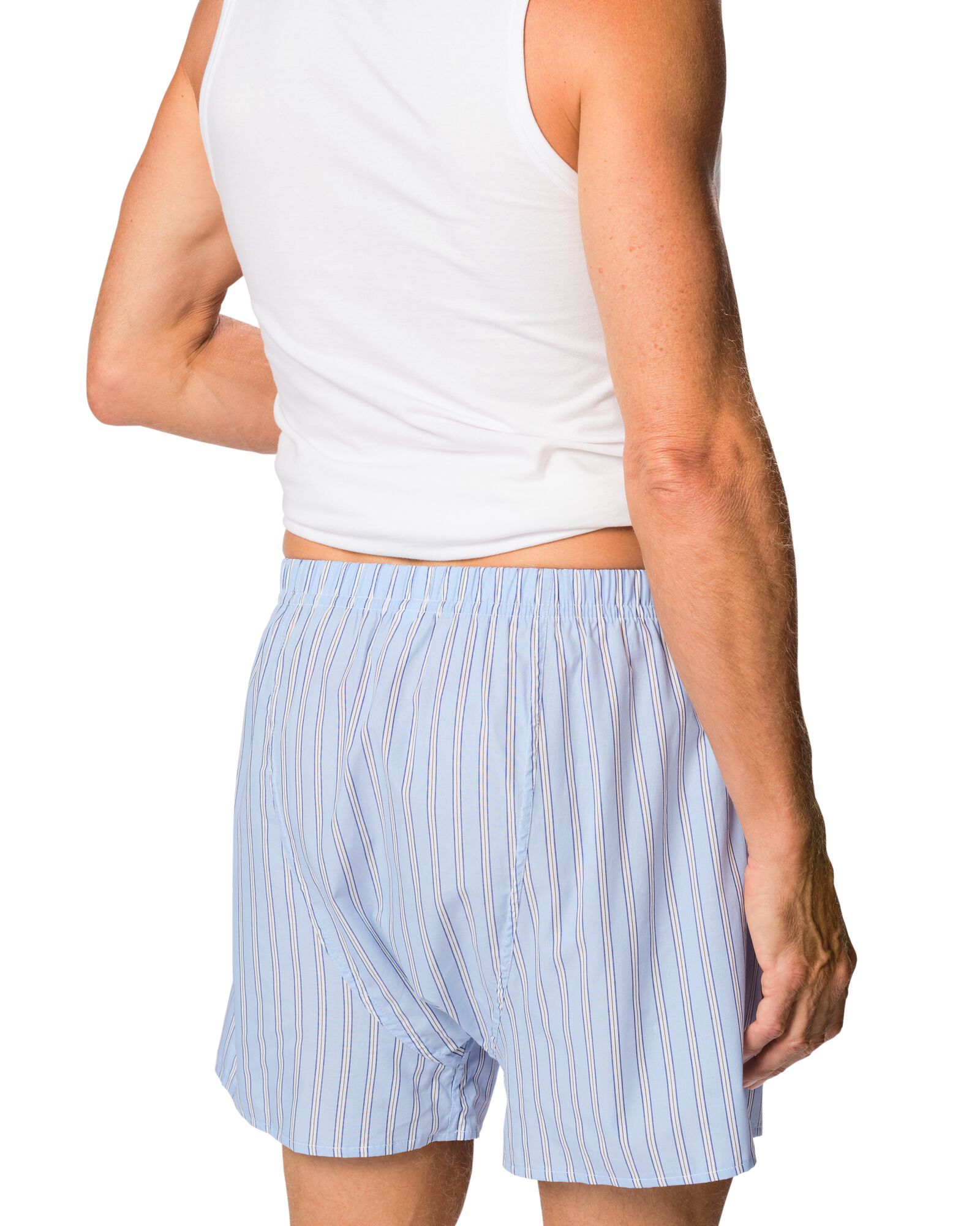 Lockere Herren-Boxershorts, gestreift hellblau hellblau - 19190530LIGHTBLUE - HEMA