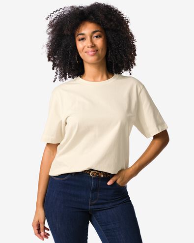 t-shirt Larissa femme blanc cass&eacute; blanc cass&eacute; - 36210310OFFWHITE - HEMA