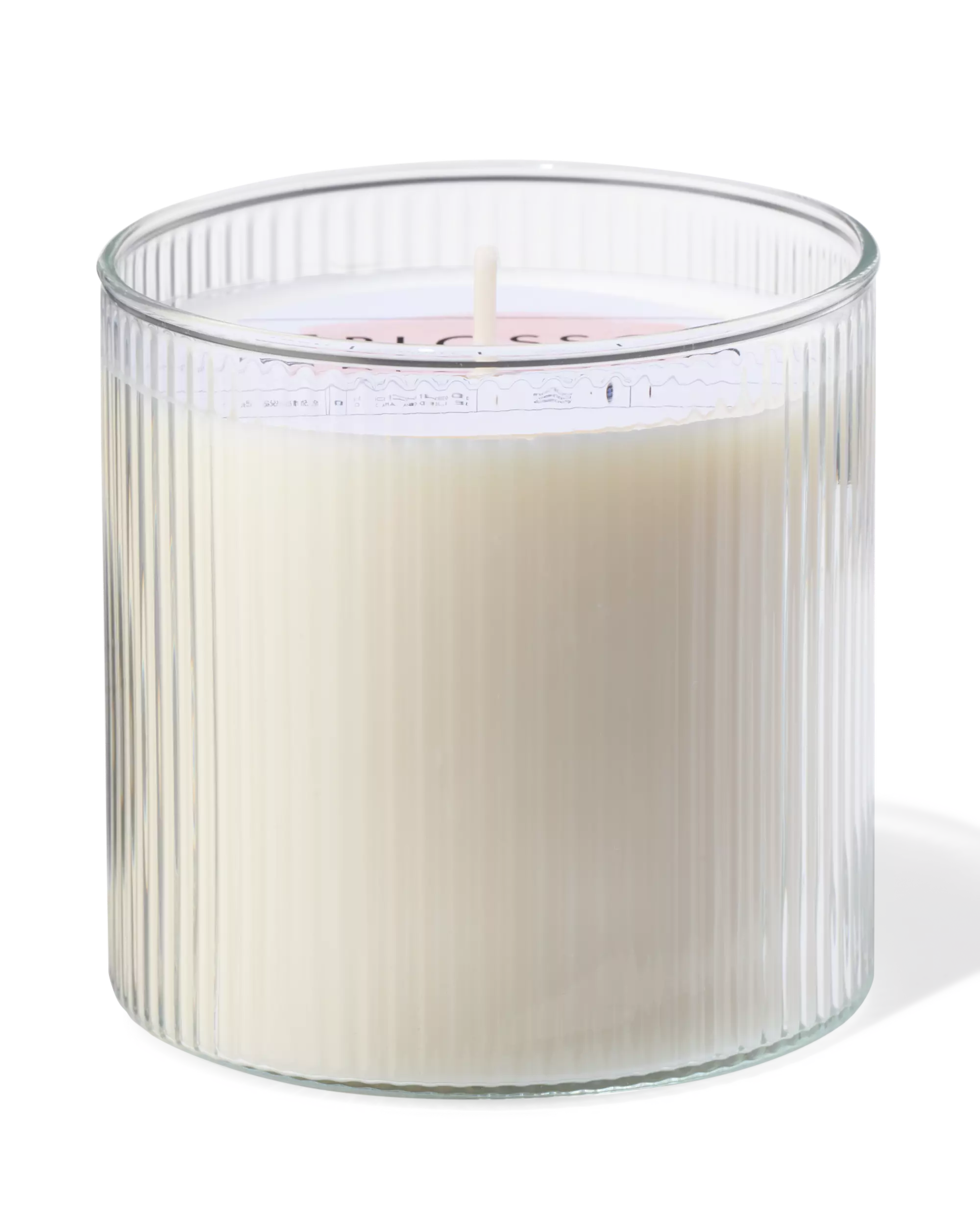 bougie parfumée en verre nervuré Ø10x10 blossom