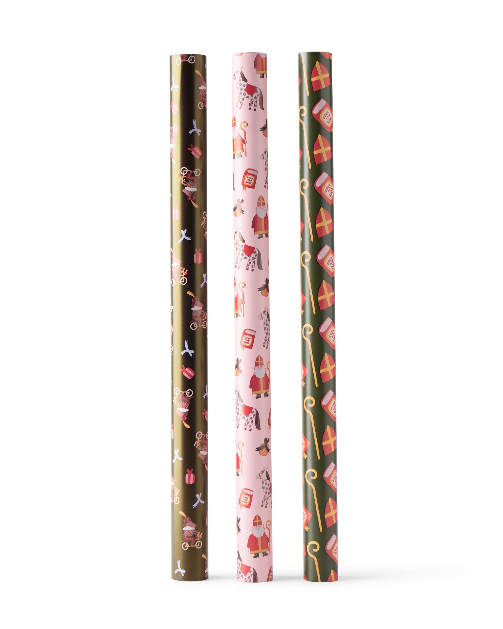 papier cadeau 50x200cm Saint-Nicolas - 3 pi&egrave;ces - 25900092 - HEMA
