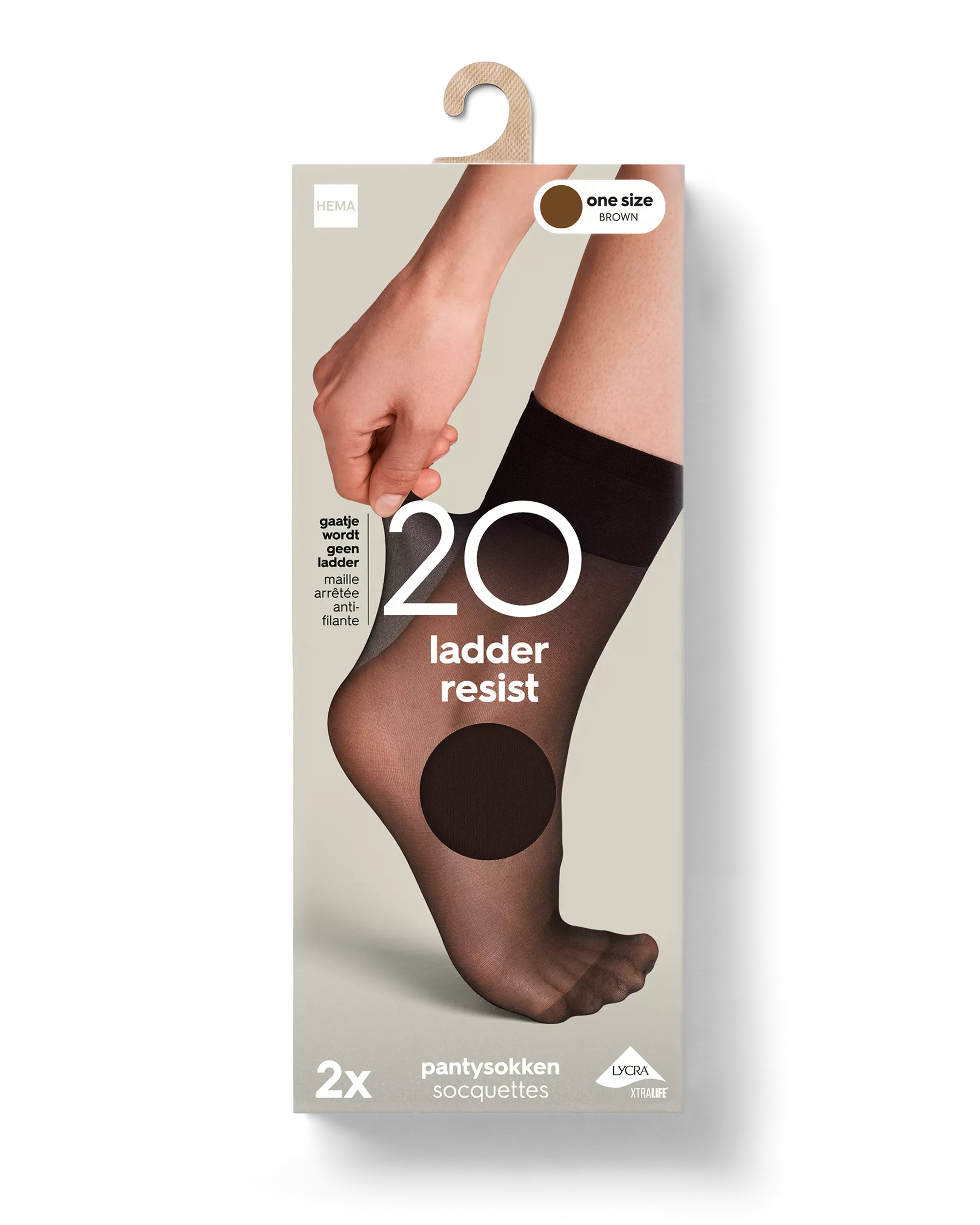 socquettes anti-filage 20 deniers mates - 2 paires
