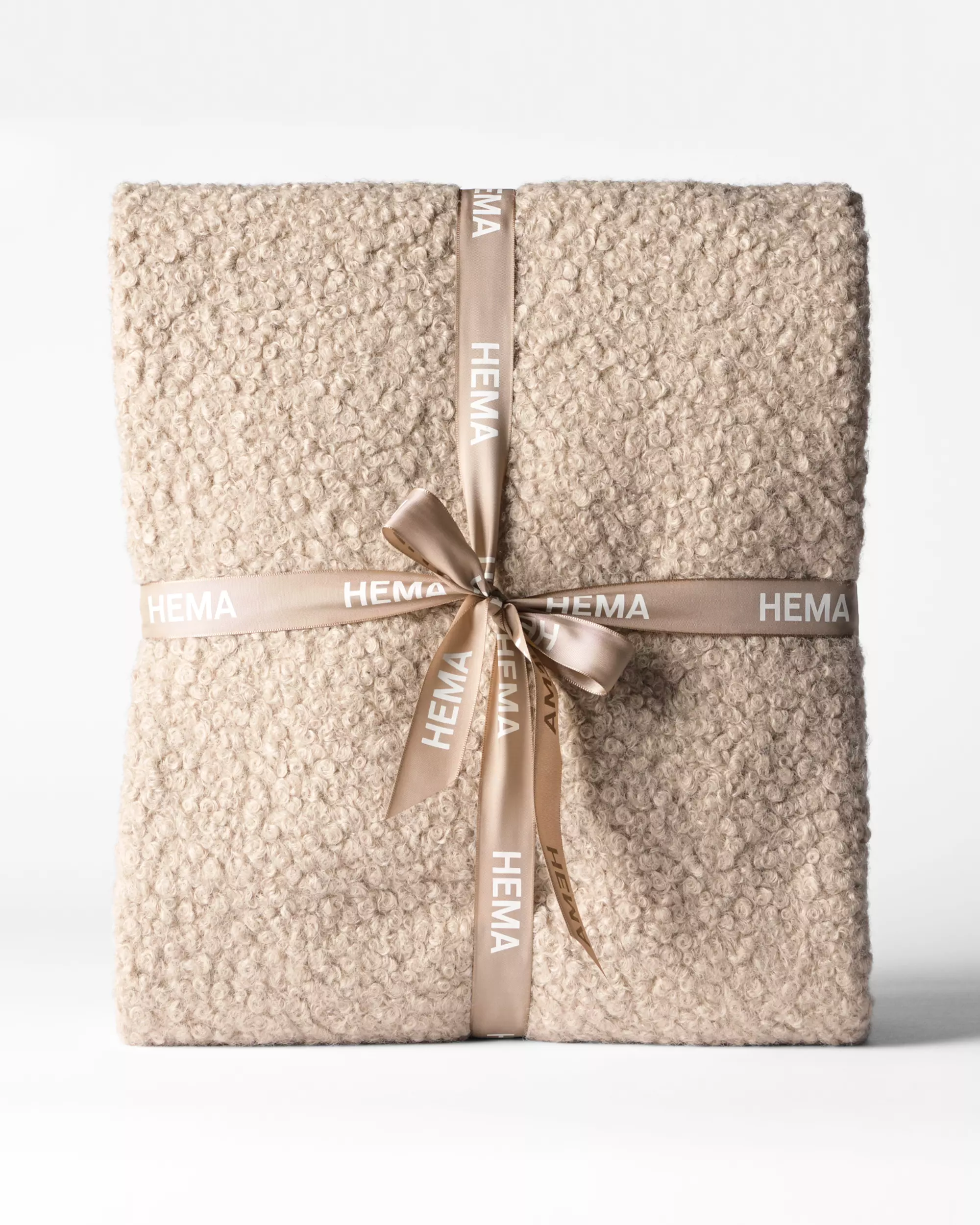 plaid 150x130cm boucle taupe