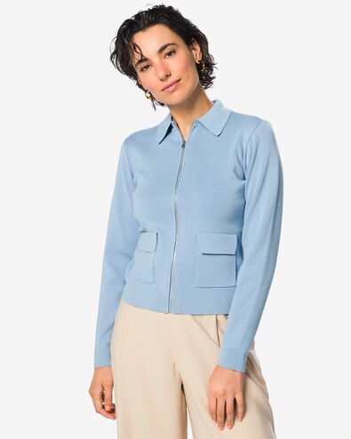 Damenstrickjacke Ivory hellblau hellblau - 36212470LIGHTBLUE - HEMA