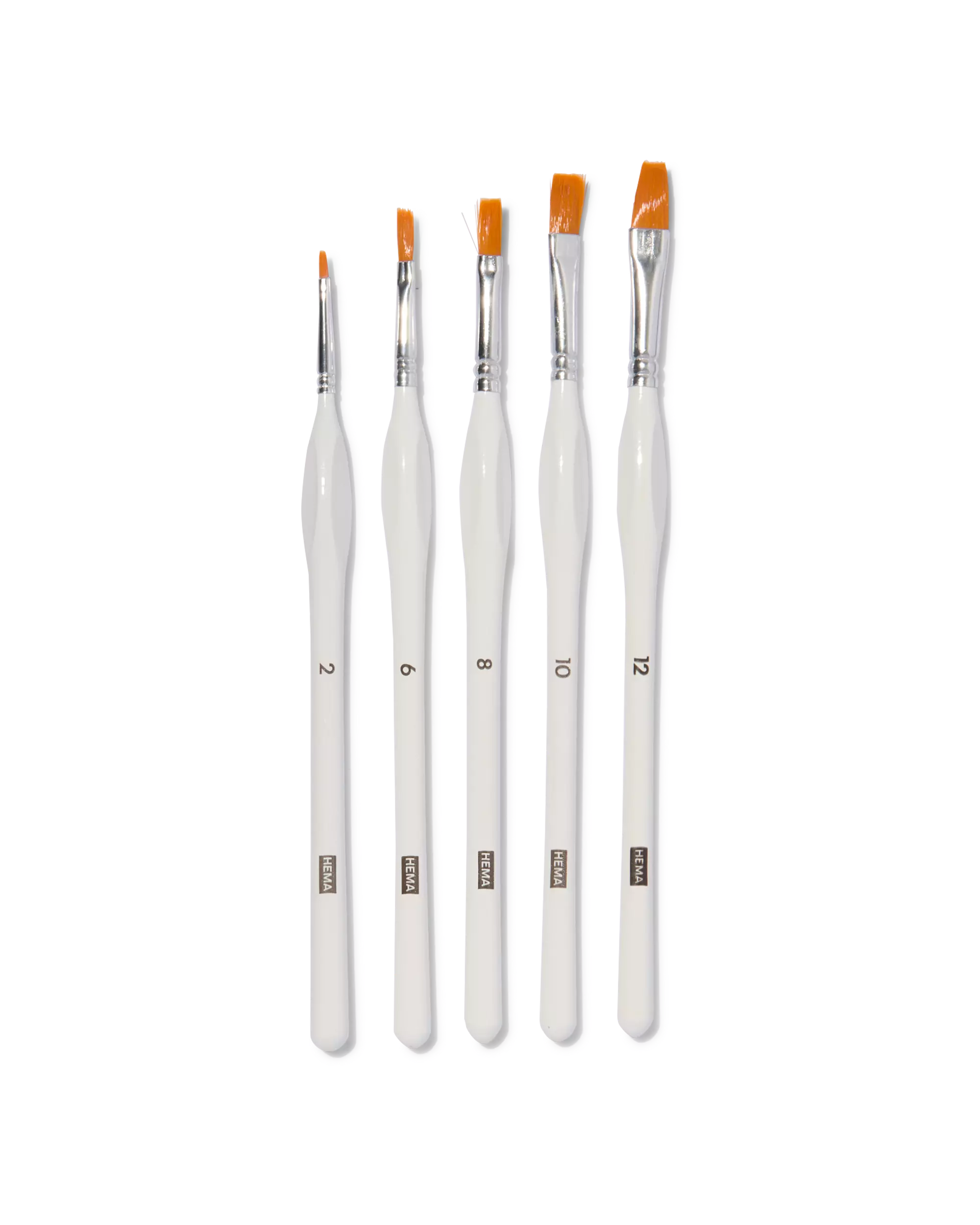 5 pinceaux à pointe plate