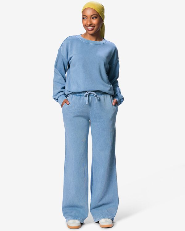 damesjoggingbroek Esmee relaxed fit jersey blauw blauw - 36213630BLUE - HEMA