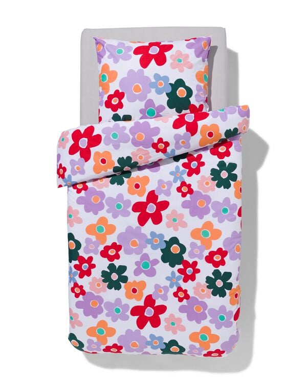 housse de couette 140x200 cm coton doux fleurs - 5730216 - HEMA