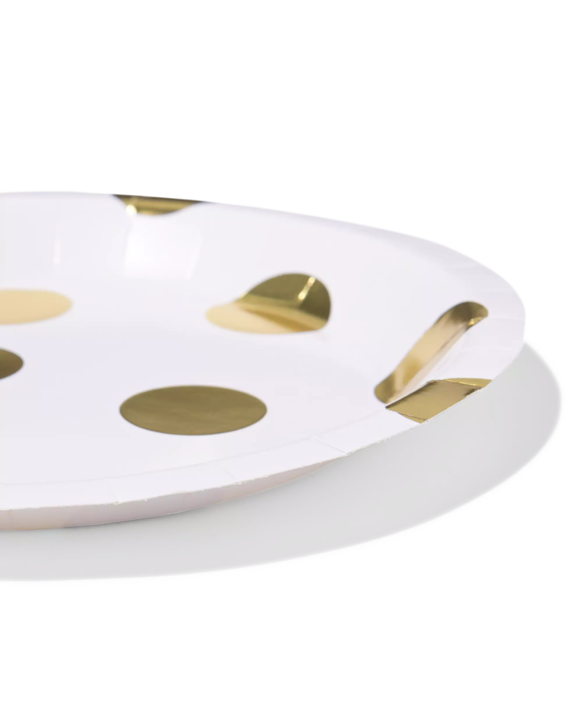 assiettes carton ⌀17,5cm pois dorés - 8 pièces