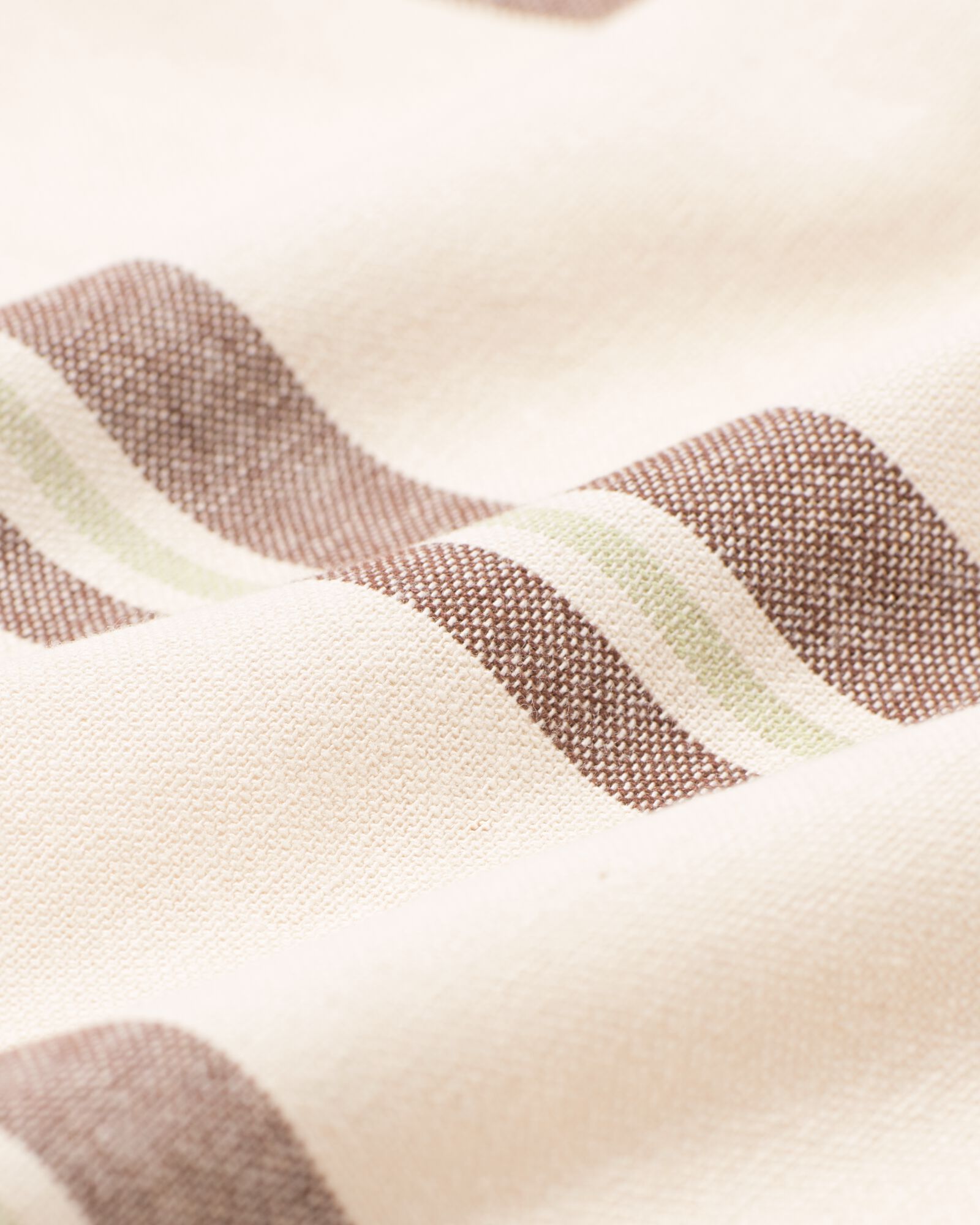 tafelkleed XL 320x145cm katoen strepen bruin - 5300102 - HEMA