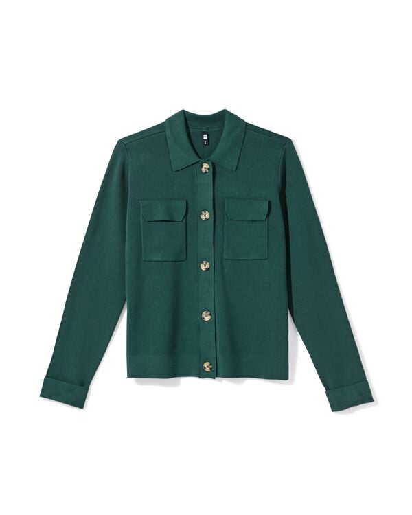 damesvest fijngebreid knopen zeegroen zeegroen - 36214480SEAGREEN - HEMA