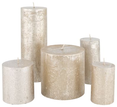 bougie rustique - 11x5 cm - argent champagne 5 x 11 - 13503392 - HEMA
