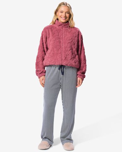 pantalon de pyjama femme velours ray&eacute; bleu fonc&eacute; bleu fonc&eacute; - 23401972DARKBLUE - HEMA