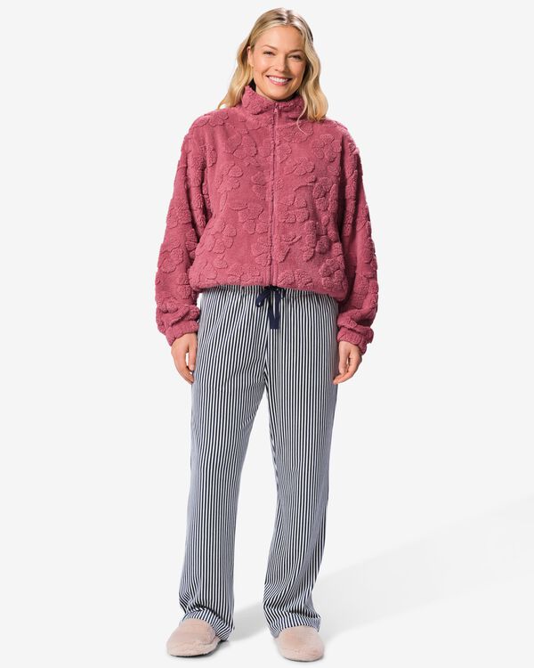 pantalon de pyjama femme velours ray&eacute; bleu fonc&eacute; bleu fonc&eacute; - 23401972DARKBLUE - HEMA