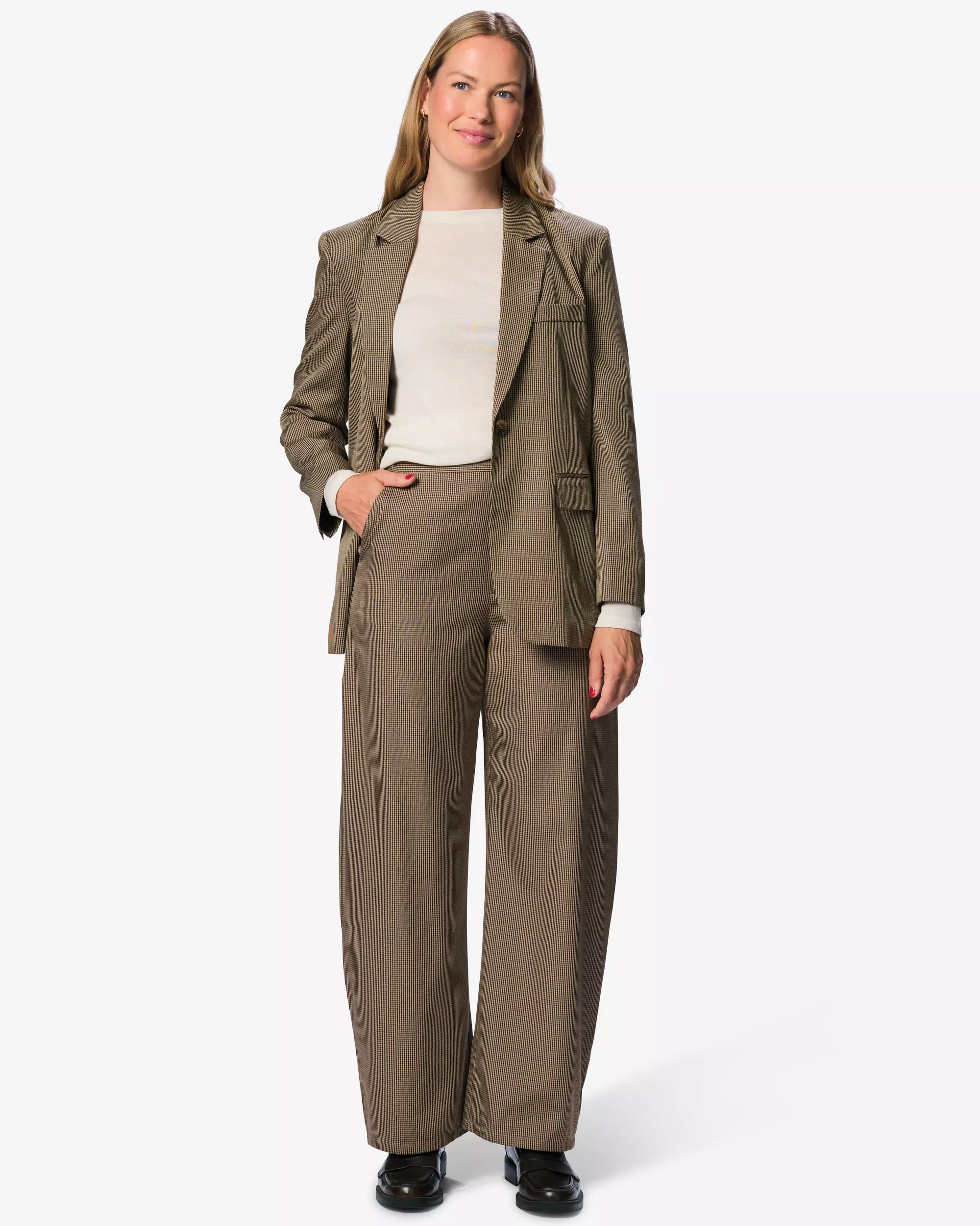 pantalon femme coupe classique carreaux polyester recyclé