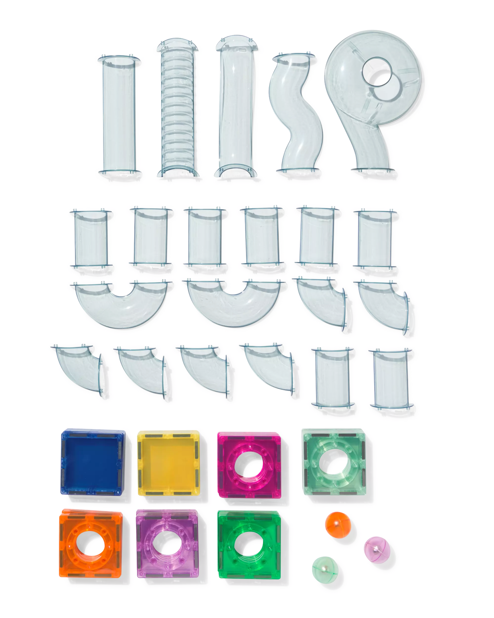 magnetische bouwtegels met knikkerbaan 52-delig