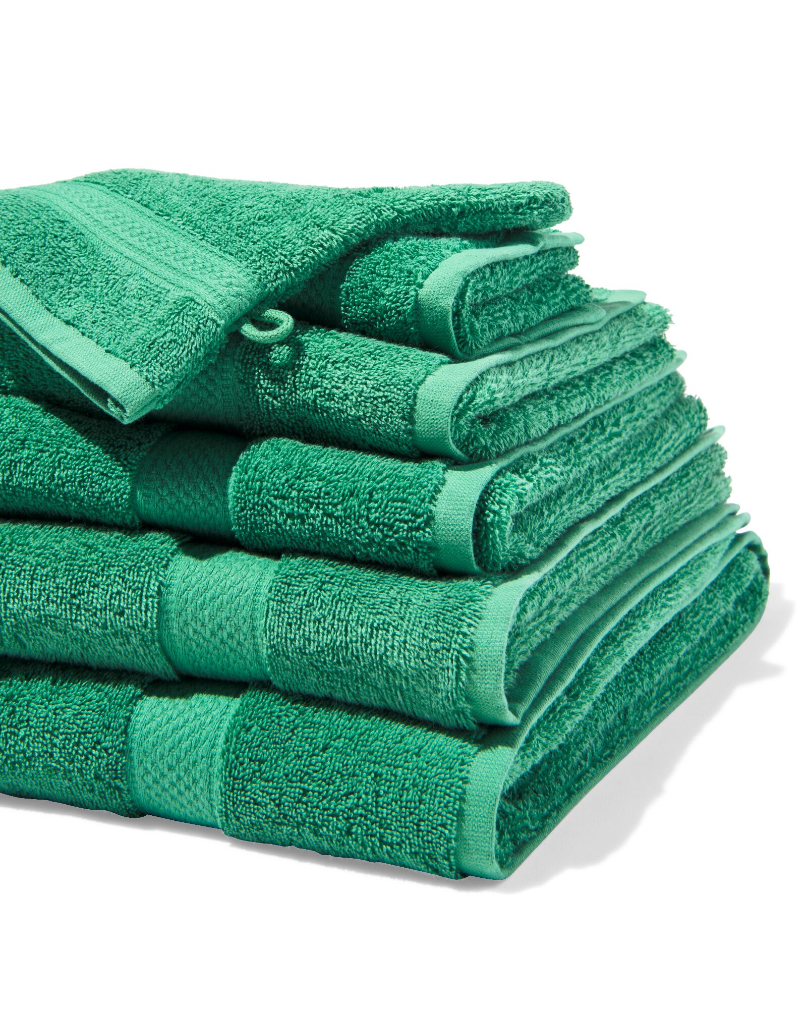 gant de toilette 16x21cm qualit&eacute; &eacute;paisse vert moyen - 5282868 - HEMA