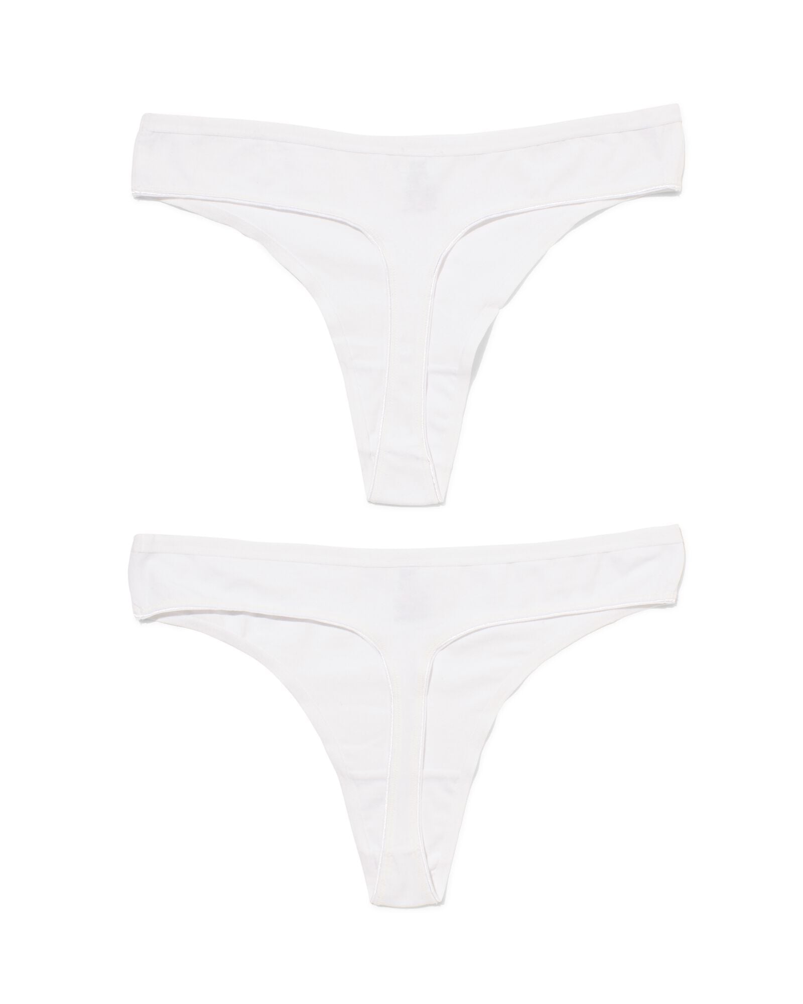 dames strings stretch katoen - 2 stuks wit wit - 19630904WHITE - HEMA