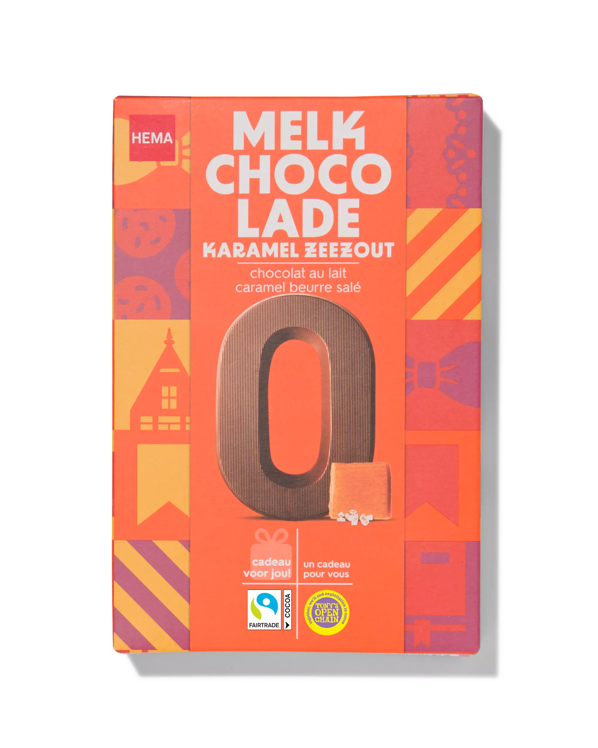 chocoladeletter melk karamel zeezout O 135g
