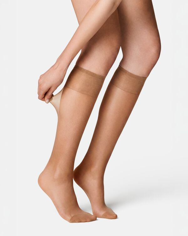 mi-bas anti-filage 15 deniers mats - 2 paires beige beige - 4022730BEIGE - HEMA
