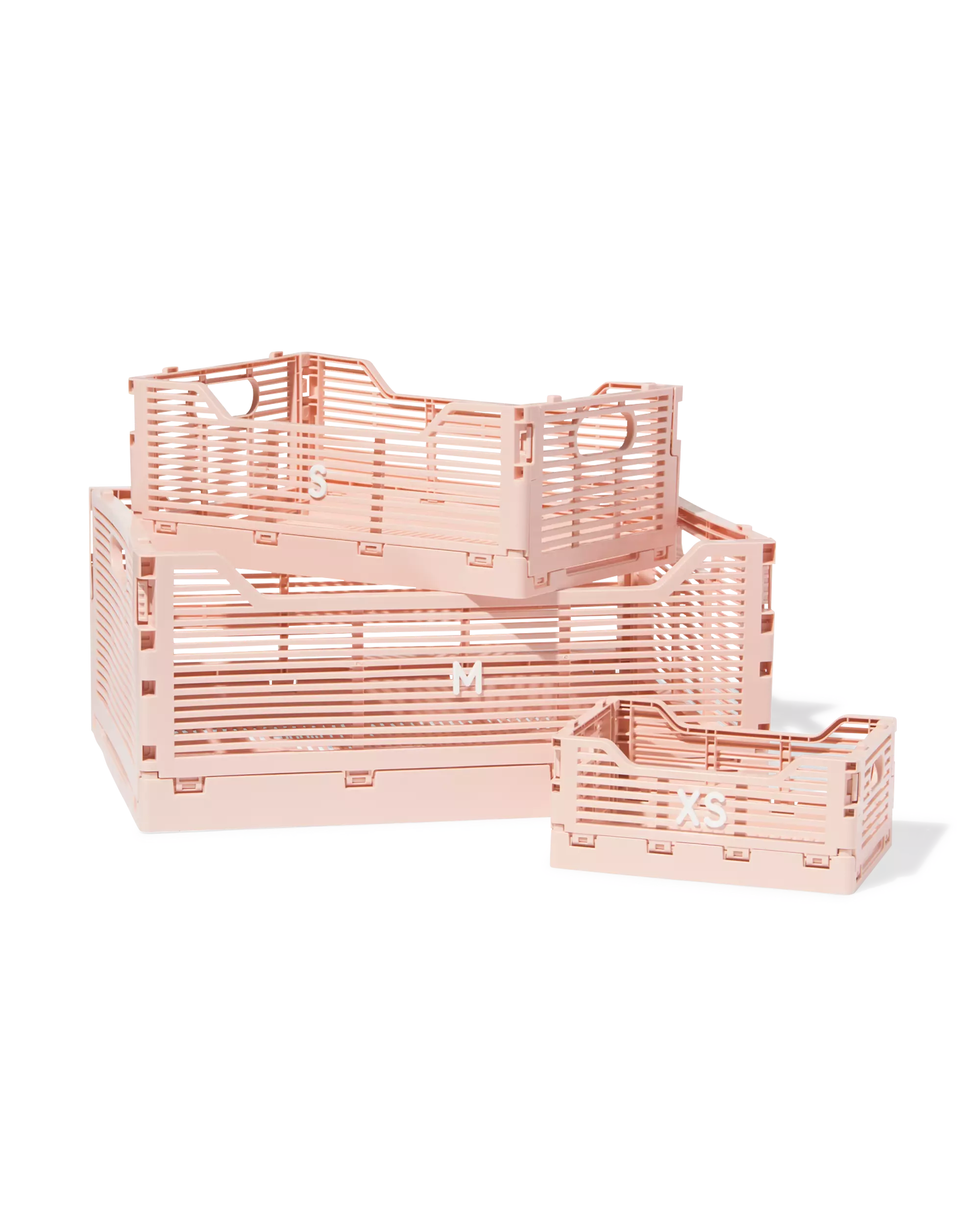 caisse pliante lettres recyclée S rose pâle