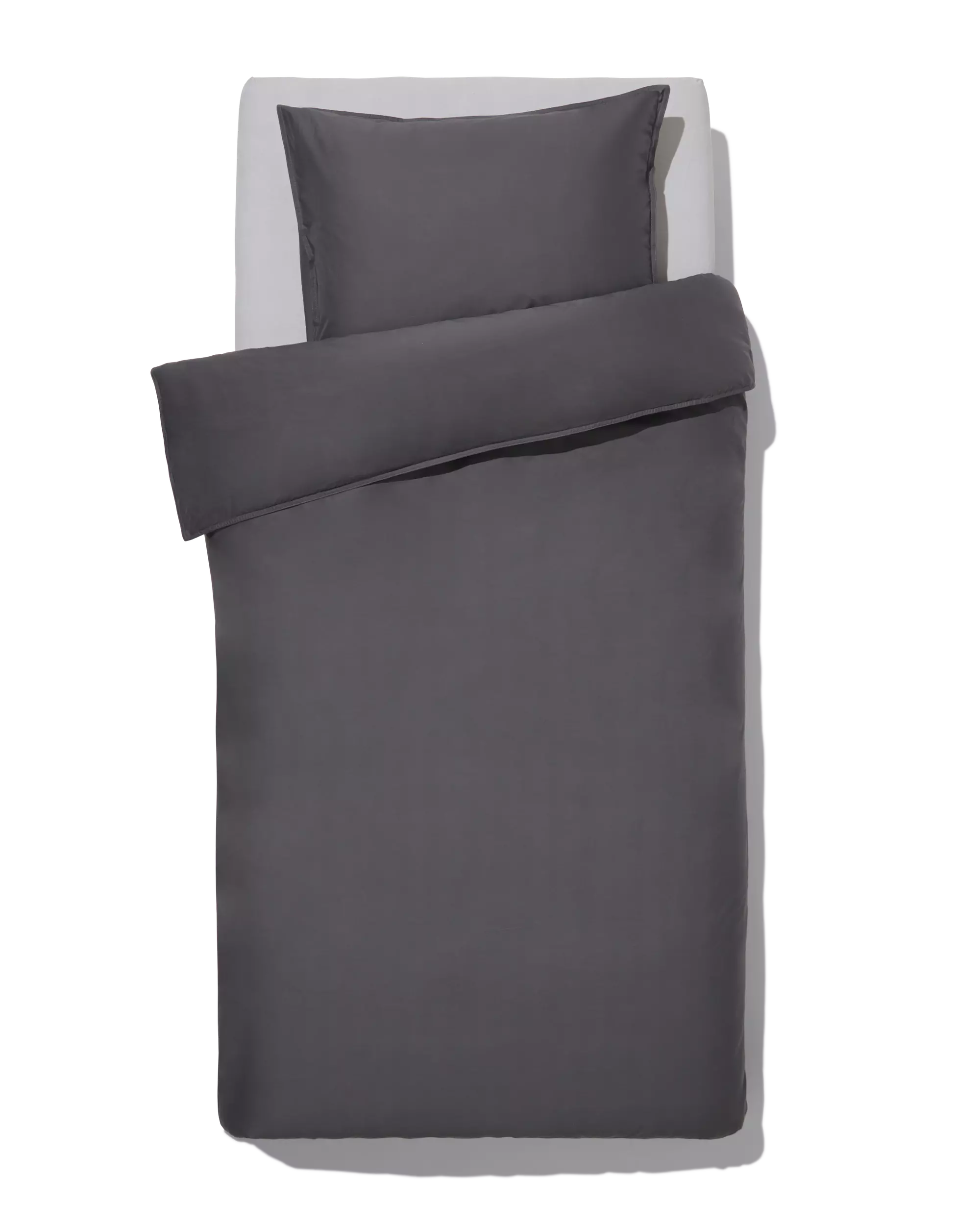 housse de couette 140x200/220cm coton hôtel percale gris foncé